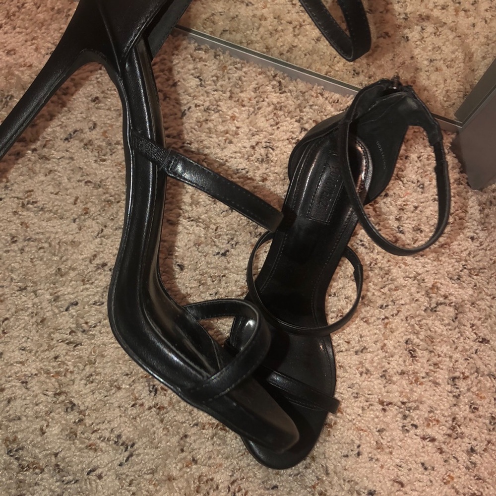 Black strappy heels